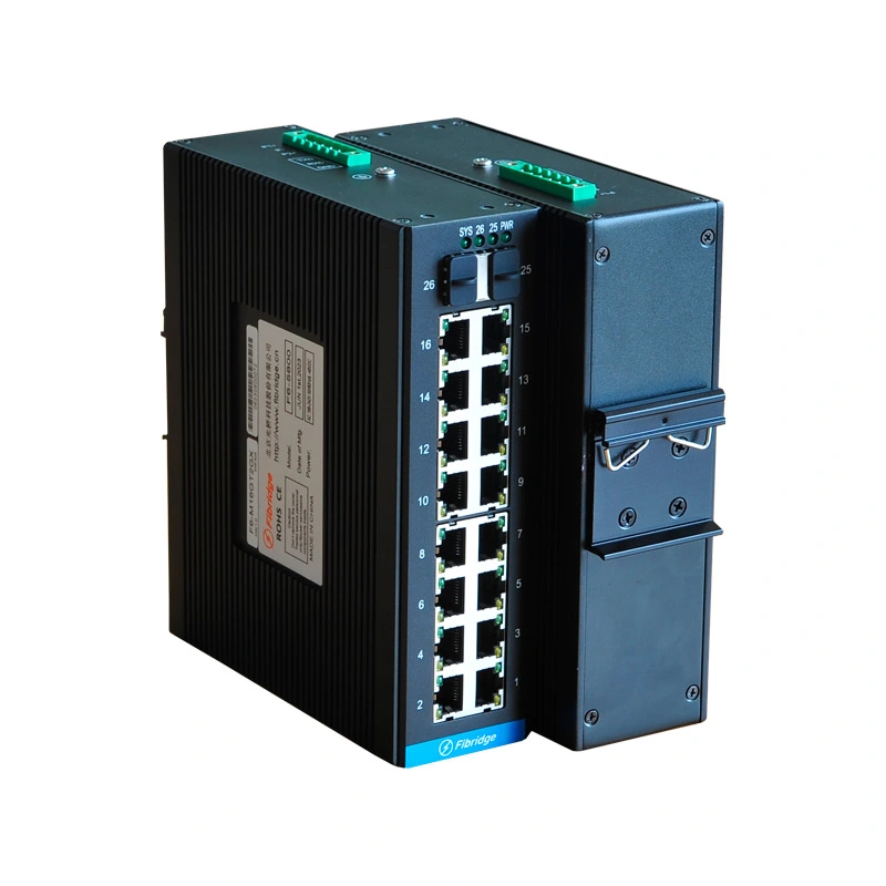 Управляемый 2-портовый промышленный коммутатор DIN-RAIL L2 1000M Fx с 16 портами 1000M Fx