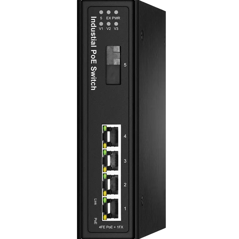 F6-5800-4TP1FX Неуправляемый промышленный коммутатор 1 100M Opt и 4 100M PoE