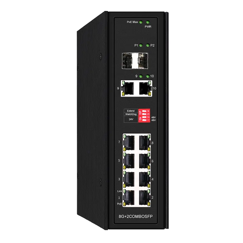 Комбинированные 2 Гига F6-5800-8P2SC промышленные неуправляемые и переключатель ПоЭ 8 локальных сетей ГЭ