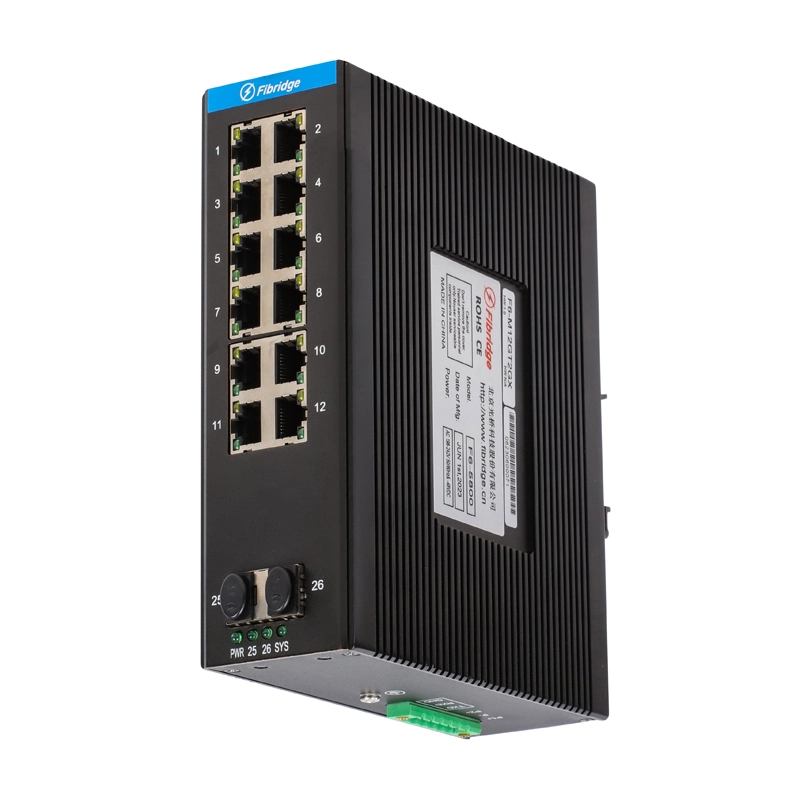 F6-M12GT2GX Управляемый DIN-RAIL L2 промышленный коммутатор Ethernet 2 1000M Fx 12 1000M