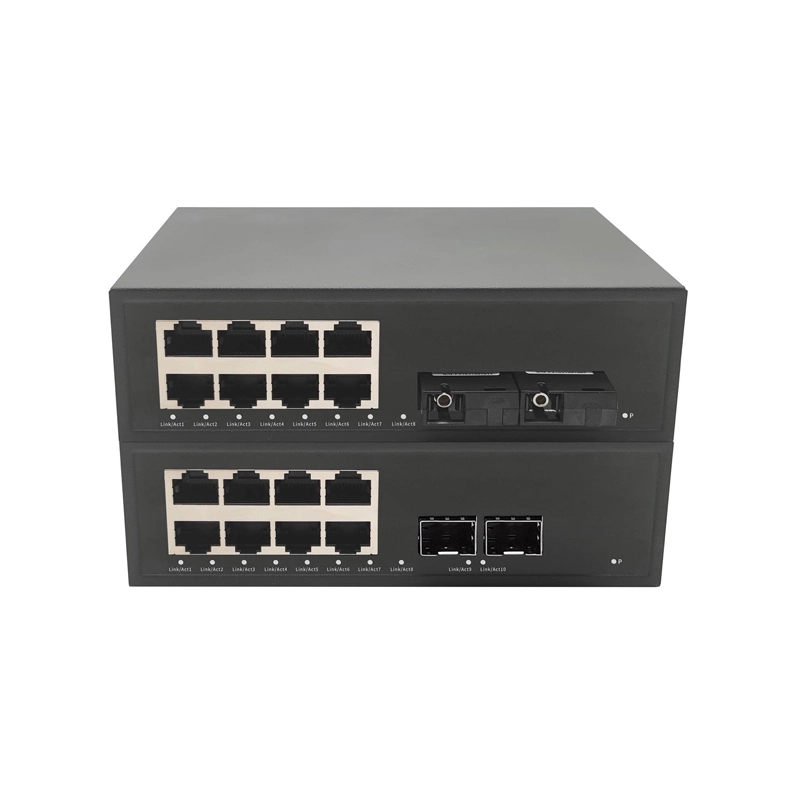 Управляемый OPT на 2 Гига и коммутатор PoE на 8 1000 Мбит F6C-5800-M8GTP2GX