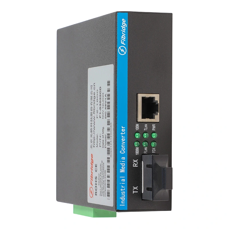 Промышленный коммутатор DIN-RAIL с 1 портом 1000M Fx 1 портом 1000M Tx