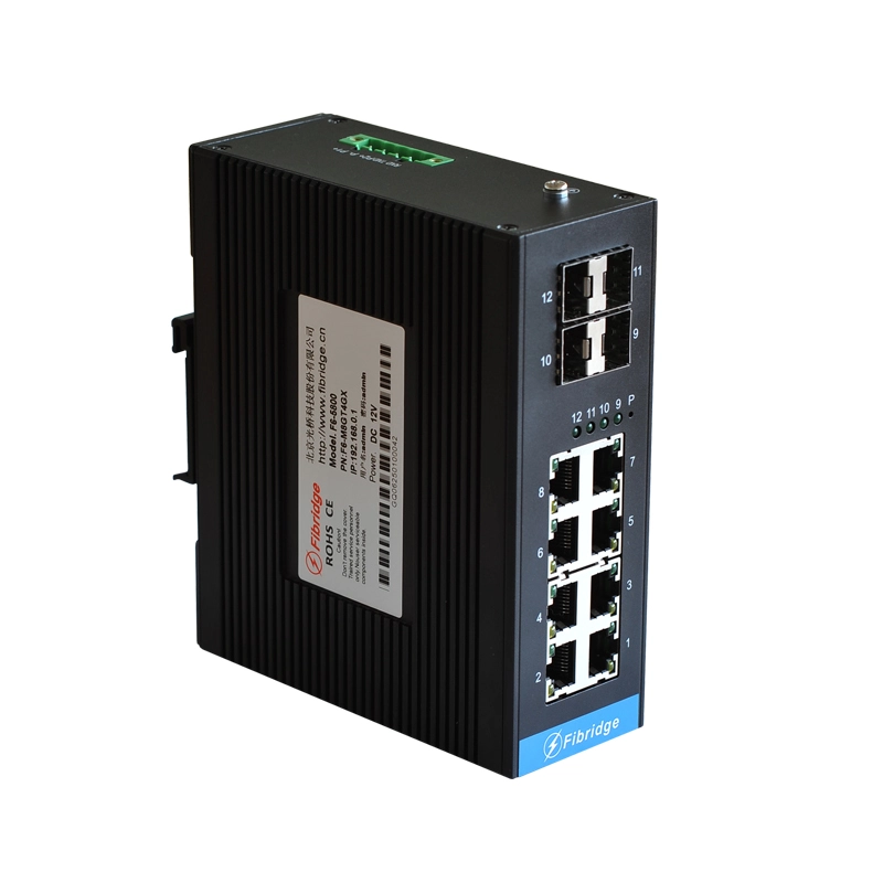 F6-M8GTP4XS L3 4 10G OPT и 8 Giga Ethernet 802.3bt PoE Промышленный коммутатор